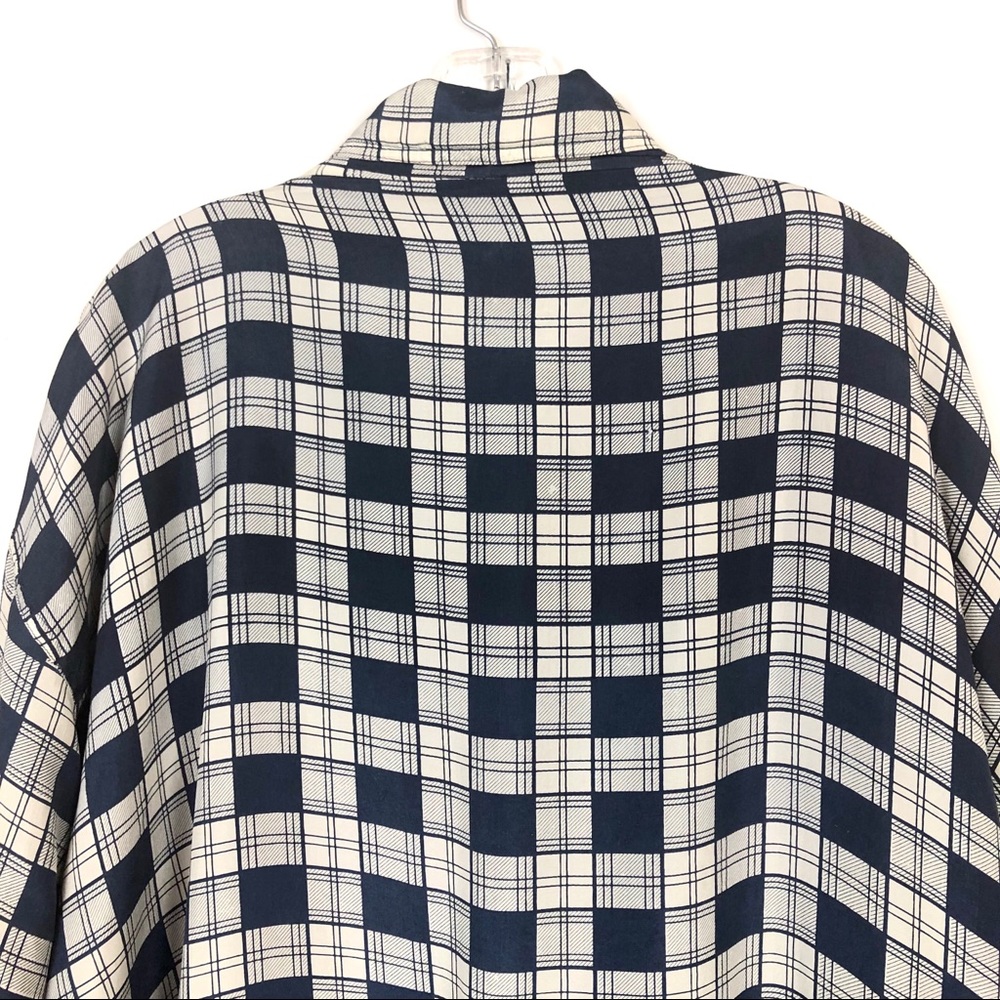 MALCOLM FLOWERS VTG SILK Zip-up Windbreaker Plaid - Picture 6 of 8